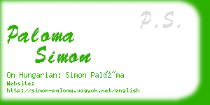 paloma simon business card